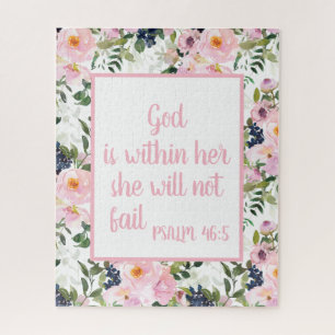 Puzzle Biblia Floral Rosa Blanca Verso Cristiano Dios Den
