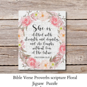 Puzzle Biblia Verse Proverbios Escritura Floral