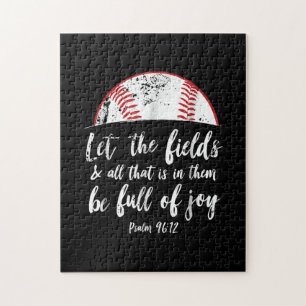 Puzzle Bíblica de béisbol Verse Cute Salmo Cristiano 96