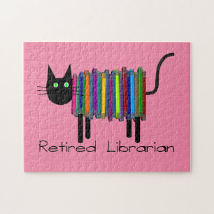 Puzzle Bibliotecaria Jubilada Libro Gato