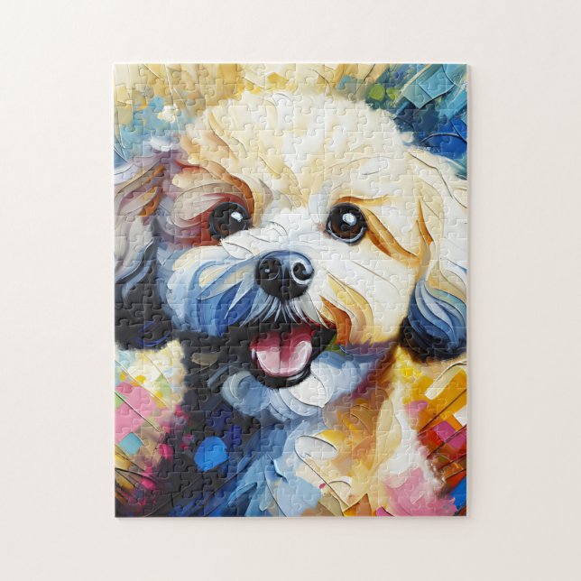 Puzzle Bichon Frise Dog Arte Acrílico Imprenta Perro Love (Vertical)