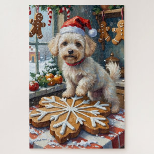 Puzzle Bichon Frise Navidad Pan de Jengibre Horneado Fies