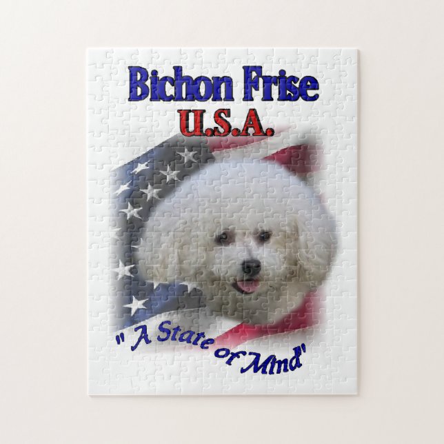 Puzzle Bichon Frise Patriotic (Vertical)