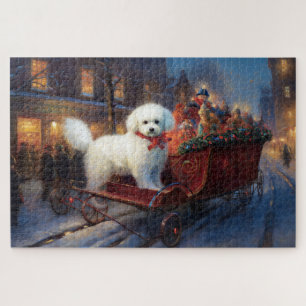 Puzzle Bichon Frise Temporada Navideña Festiva