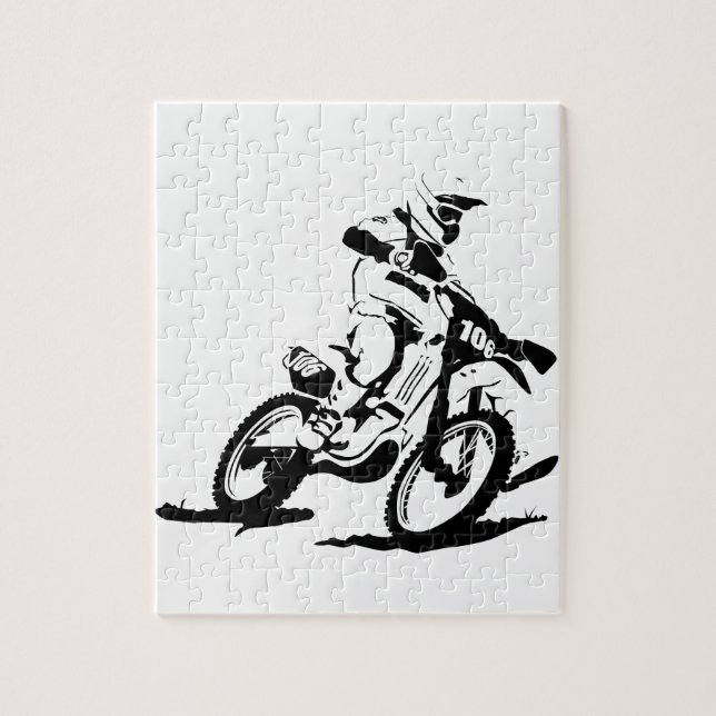Puzzle Bici y jinete simples de Motorcross (Vertical)