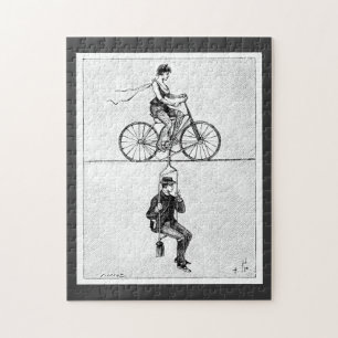 Puzzle Bicicleta de alambre alto - Ciclismo de circo vint