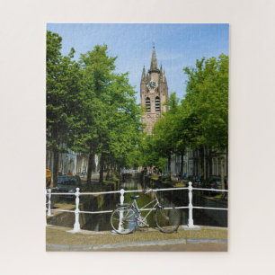Puzzle Bicicleta de bonito a lo largo del Canal en Delft,