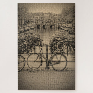Puzzle Bicicleta en Amserdam - Sepia - 20x30 - 1014 pc