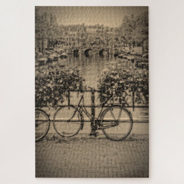 Puzzle Bicicleta en Amserdam - Sepia - 20x30 - 1014 pc (Vertical)