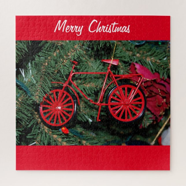 Puzzle Bicicleta en un árbol de Navidad (Vertical)