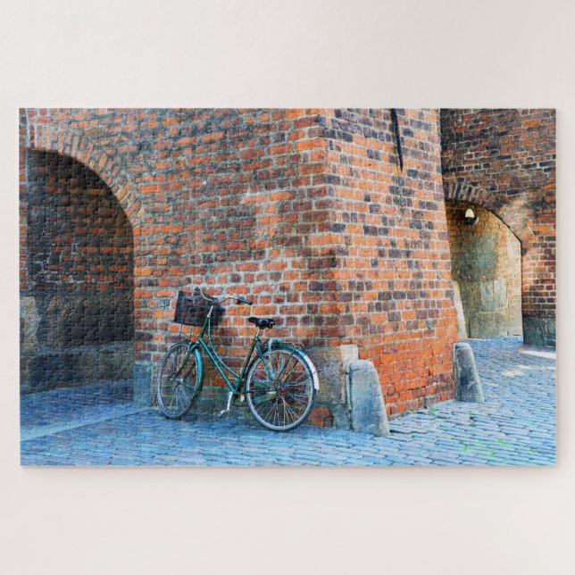 Puzzle Bicicleta, Iglesia de San Nicolás, Copenhague, Din (Horizontal)