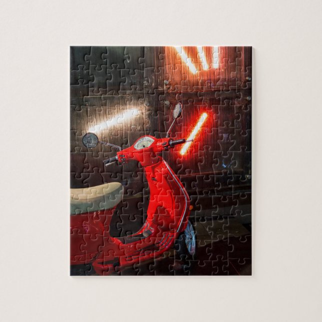 Puzzle Bicicleta roja húmeda (Vertical)