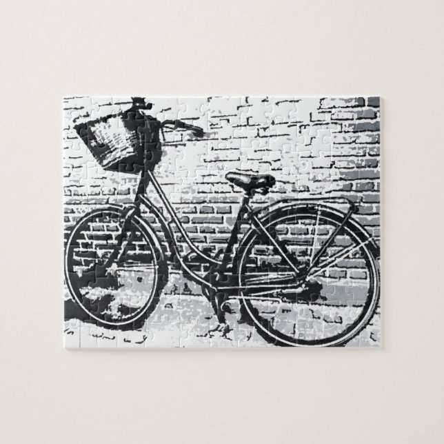 Puzzle Bicicleta Rustic Black Vintage (Horizontal)