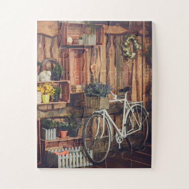 Puzzle Bicicleta Rustic Porch Flowers (Vertical)