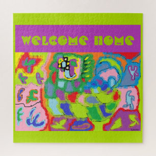 PUZZLE BIENVENIDOS A CASA TE PERDIMOS COLORES VERDES
