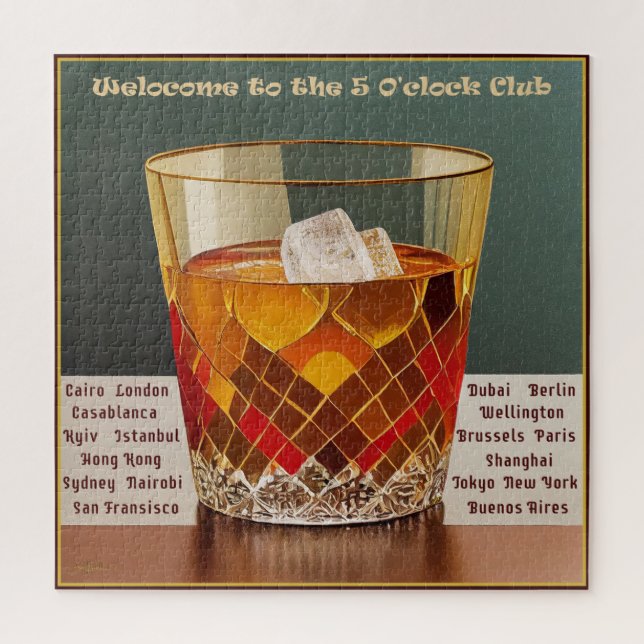 Puzzle Bienvenidos al diseño de 5 O'clock Club Mid Centur (Vertical)