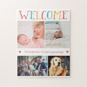 Puzzle BIENVENIDOS familia de personalizados de recién na