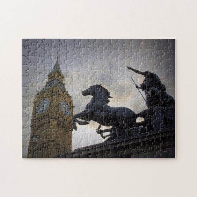 Puzzle Big Ben - Estatua de Boadicea - Londres - 11x14 -2 (Horizontal)