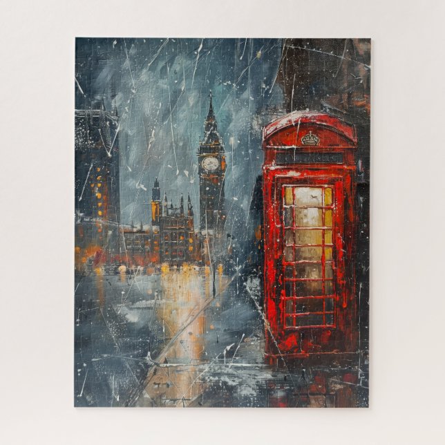 Puzzle Big Ben y la cabina del teléfono rojo (Vertical)