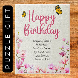Puzzle Big Birday Mom Pink Floral Scriptural