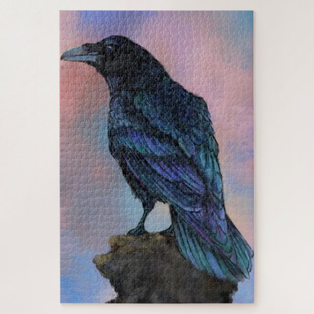 Puzzle Big Common Raven - Arte de pintura (Vertical)