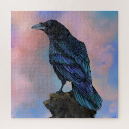 Puzzle Big Common Raven - Colección de pájaros de pintura