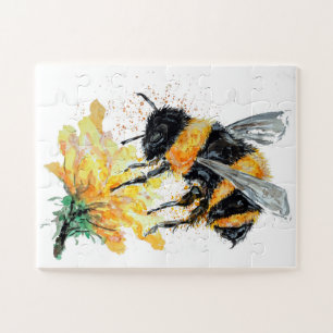 Puzzle Big Honey Bee recolectando polen
