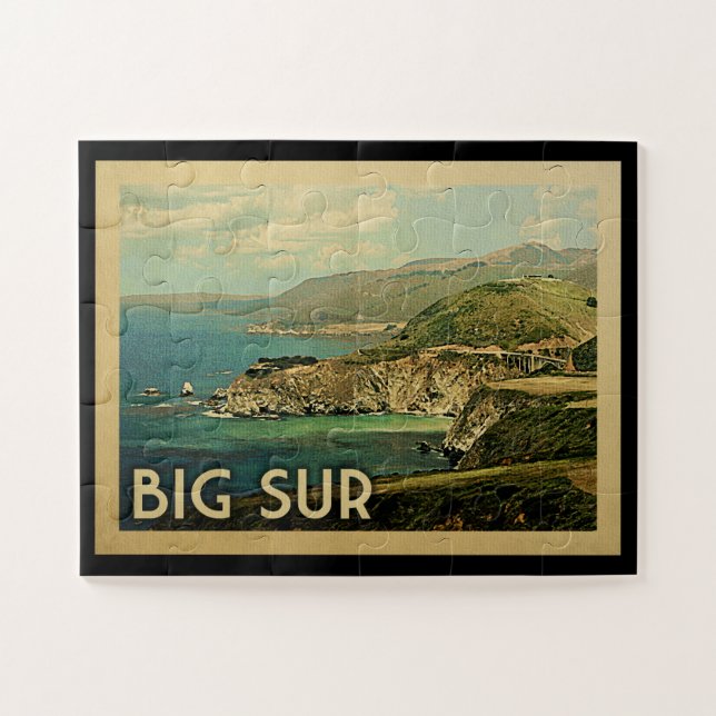 Puzzle Big Sur California Vintage Travel (Horizontal)