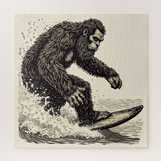 Puzzle Bigfoot haciendo surf (Vertical)