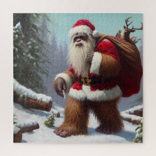 Puzzle Bigfoot Santa Claus (Vertical)