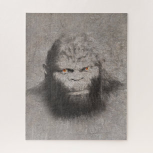 PUZZLE BIGFOOT SASQUATCH DIBUJO NARANJAS DE RETRATO OJOS