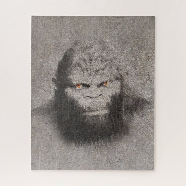 PUZZLE BIGFOOT SASQUATCH DIBUJO NARANJAS DE RETRATO OJOS (Vertical)