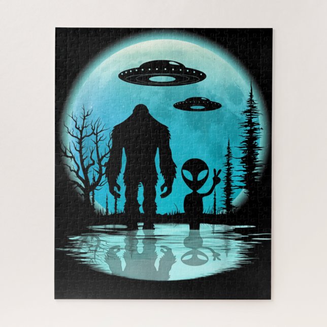 Puzzle Bigfoot UFO Alien (Vertical)