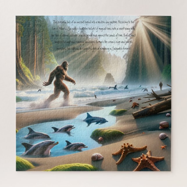 Puzzle Bigfoot y el estanque de mareas de delfines de ley (Vertical)