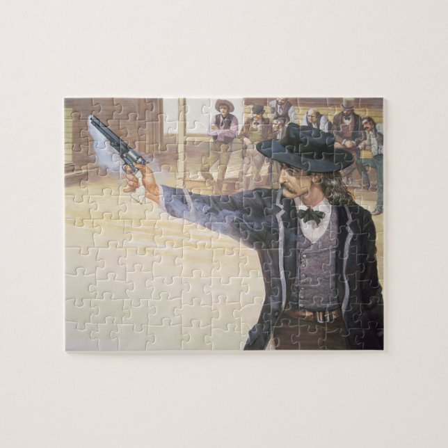 Puzzle "Bill salvaje" Hickok (1837-76) demuestra su marca (Horizontal)
