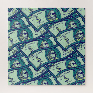 Puzzle Billetes en dólares: Patrón de dinero sin pérdidas