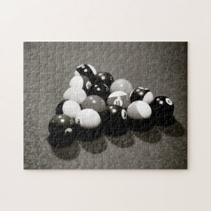 Puzzle Billiard Balls Man Cave Pool Table