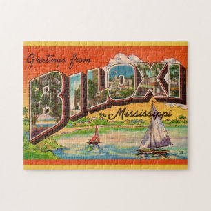 Puzzle Biloxi Mississippi Saludos Postales