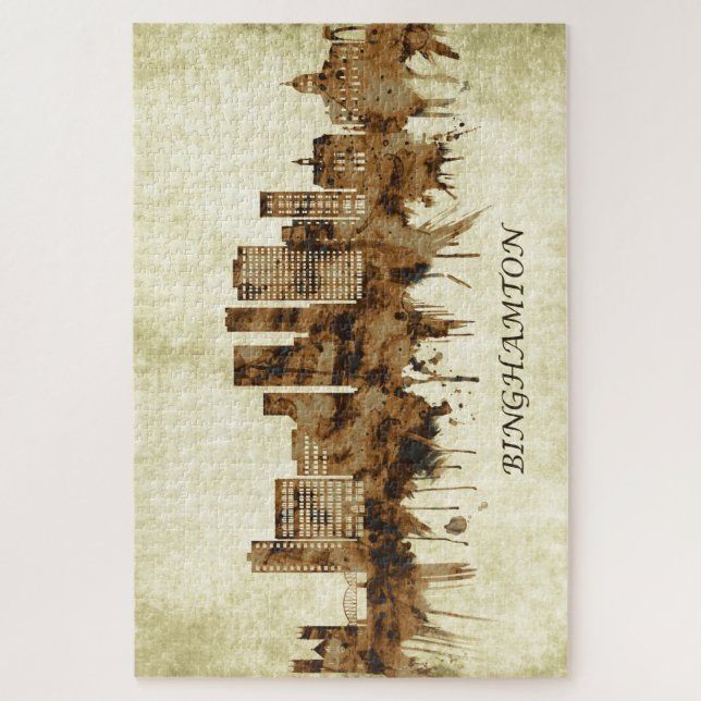 Puzzle Binghamton New York Cityscape (Vertical)