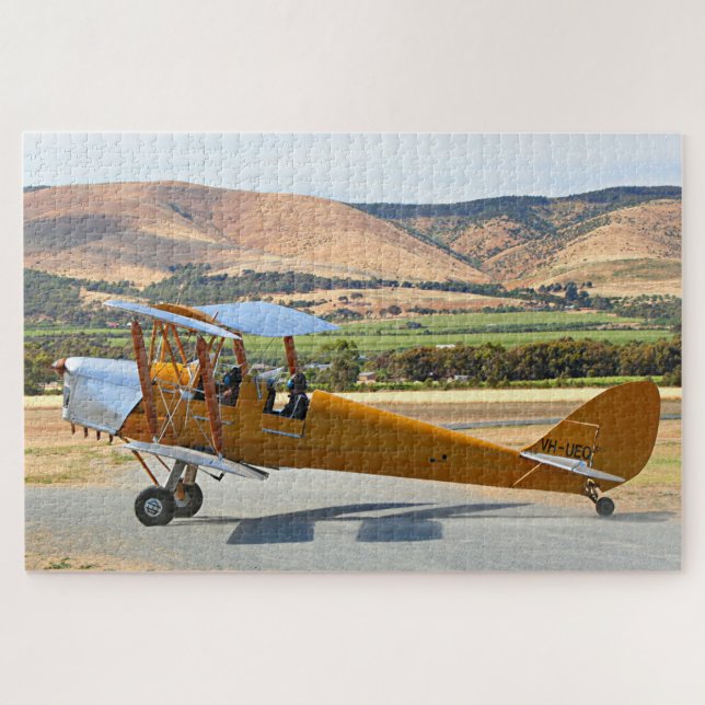 Puzzle Biplano de Tiger Moth antes de despegar (Horizontal)