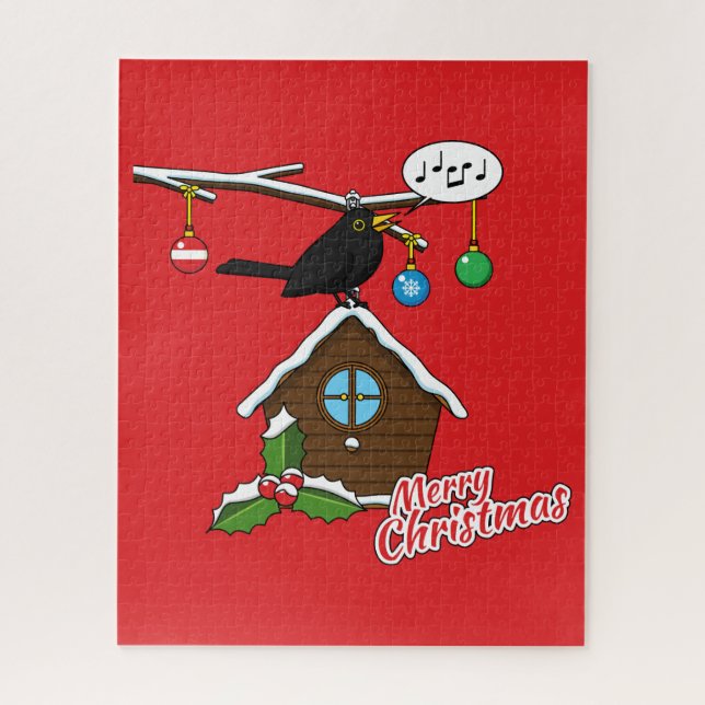 Puzzle Bird House Merry Christmas (Vertical)