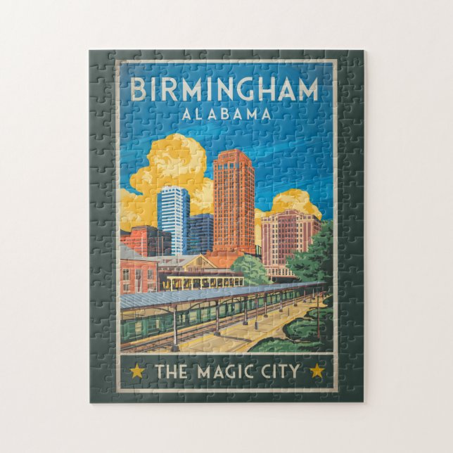 Puzzle Birmingham Alabama Viajes Arte Vintage (Vertical)