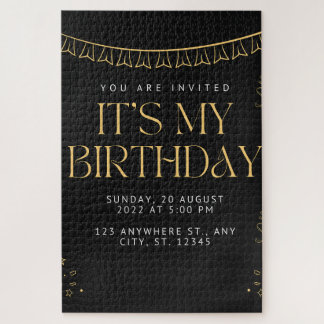 Puzzle birthday invitation card