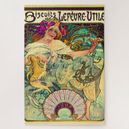 Puzzle Biscuits Lefevre-Utile de Alphonse Mucha (1896)