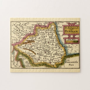 Puzzle Bishopprick del Mapa Antiguo del Condado de Durham