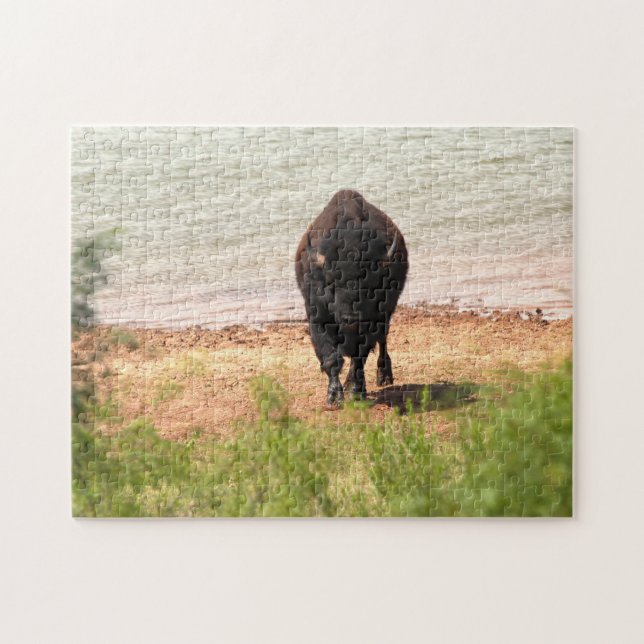 Puzzle Bison En El Agua (Horizontal)