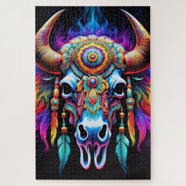 Puzzle Bison Skull nativo (Vertical)