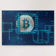 Bitcoin Cryptocurrency Blockchain Blue Silver