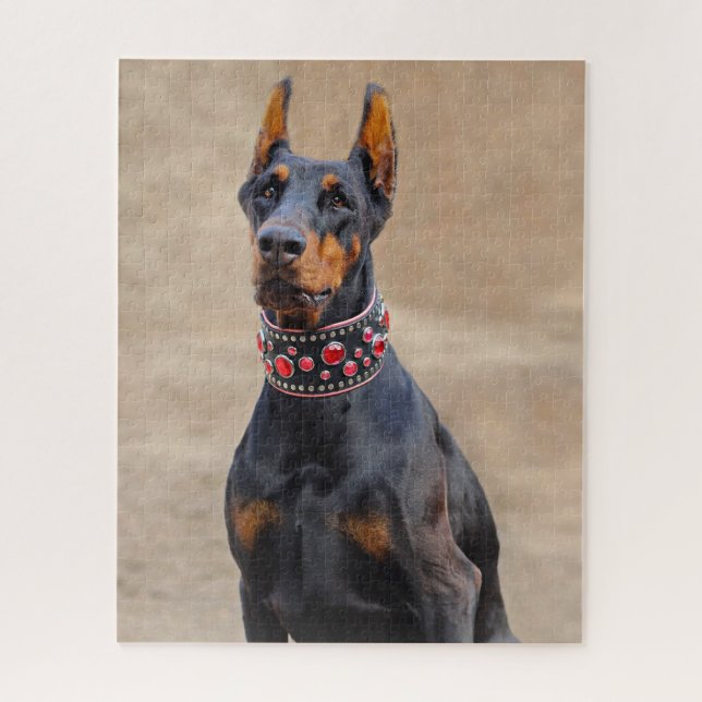 Puzzle Black and Tan Doberman Pinscher (Vertical)