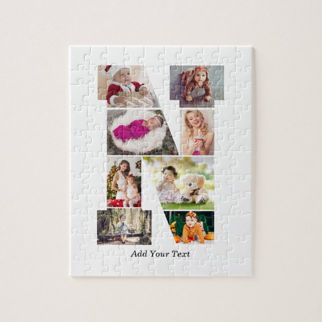 Puzzle Black and White Letter N Photo Collage (Vertical)